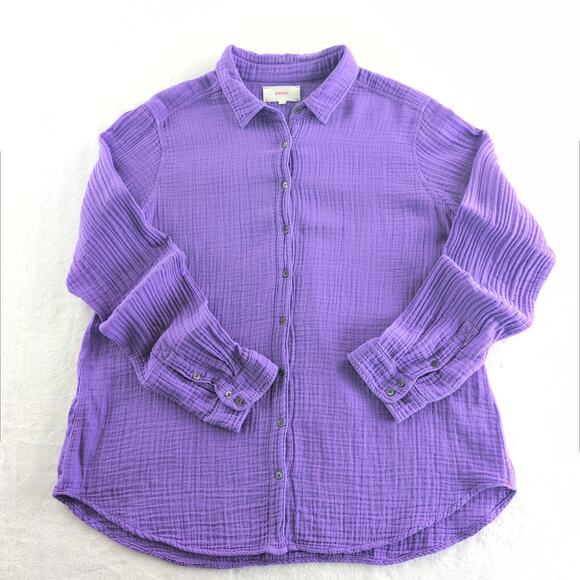 Xirena Scout Shirt Purple Quartz 100% Cotton Button Down Shirt Women's Med - Picture 1 of 8